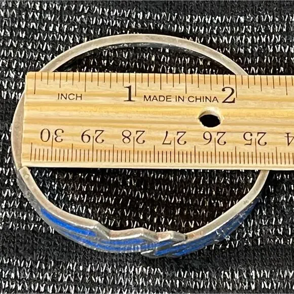 Taxco 925 Sterling Silver Lapis Inlay 7" Bracelet - Picture 8 of 13